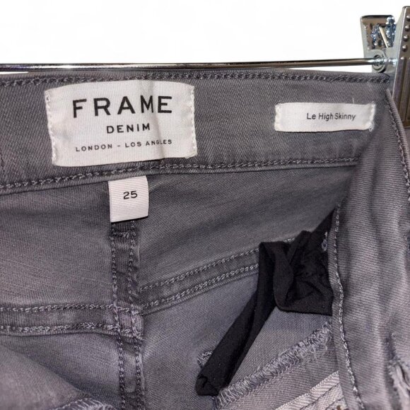 FRAME Le High Skinny Jeans Light Grey High Rise Size 25 - Picture 4 of 4